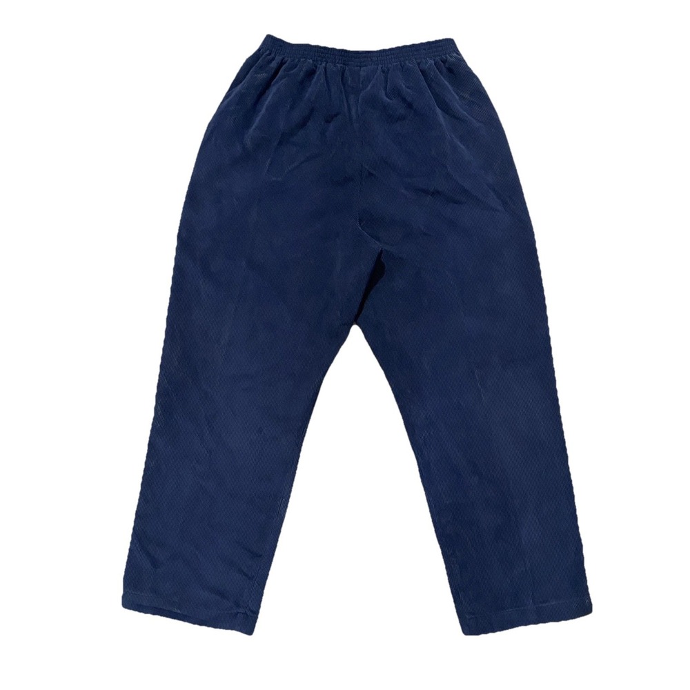 Alfred Dunner Soft Corduroy Pull on Pants Size 10 Blue Stretch Elastic Waist